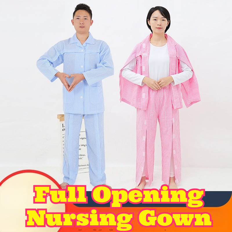 Summer Clothing Wear - フルオープンスティック患者用パジャマ春夏スタイル寝たきり高齢者用ウェア骨折後回復服着用簡単通気性抜群