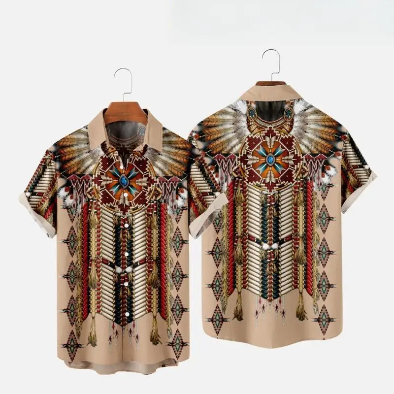 Indian Summer Vintage Clothing - 男性と女性のための半袖ビーチTシャツ,3Dプリントのユニセックスブラウス,エスニックスタイル,ストリートウェア,ヴィンテージ