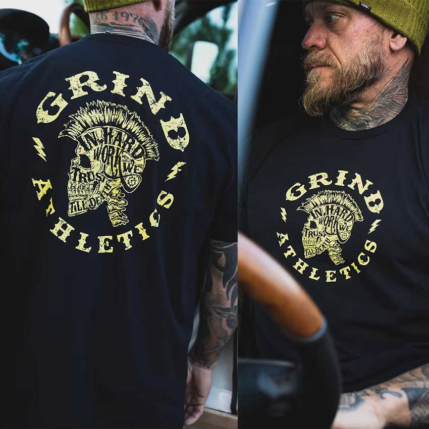 Summer Clothing Essentials Men - ポップジムTシャツ メンズTシャツ オーバーサイズ メンズ半袖Tシャツ エッセンシャルウェア ゴシックファッション