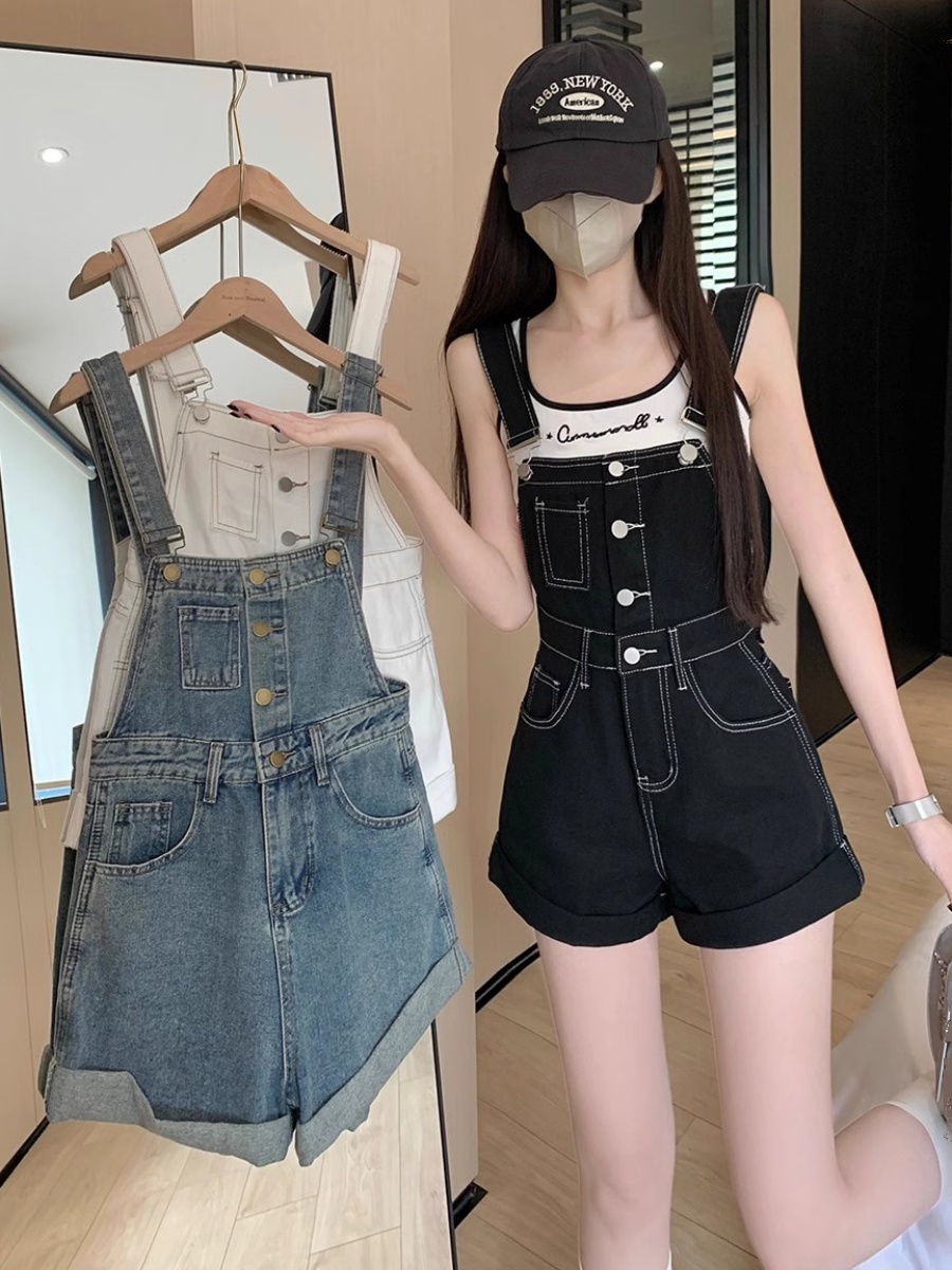 Summer Loving Clothing - ロンパース女性固体サスペンダーデニム休暇甘い女の子かわいい韓国スタイルオーバーオールファム服素敵な女性のファッション Wh19
