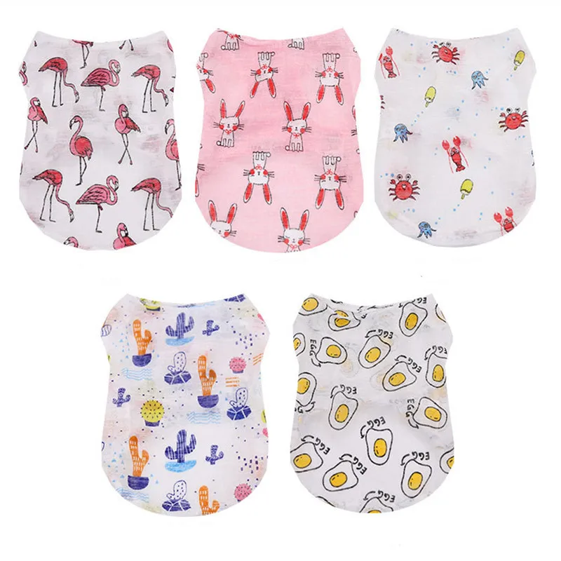 Summer Loving Clothing - 5 色夏素敵な漫画犬ベストクールで通気性のある日焼け止め服子犬チワワと猫の服ペット用品