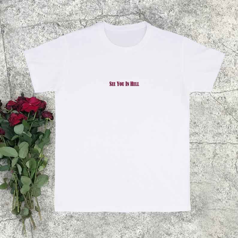 Summer Clothing Drop - Skuggnas 新着地獄で会いましょう Tシャツ美的シャツ美的グランジ服半袖ファッション tシャツドロップ船