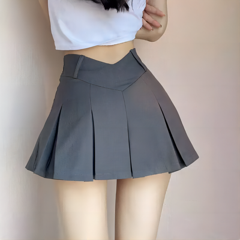 Summer Clothing For 60 Year Old Woman - 夏の新しい女性用スリムソリッドカラープリーツショートスカート、カレッジスタイル、ピュアでハイウエスト、スキニープルーフ、Aラインの服