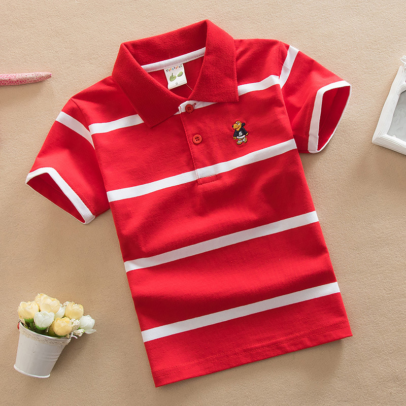 夏の男の子ポロシャツ半袖 Tシャツ子供のための少年ボトム無地 - Summer Clothing Baby Boy のレビューと価格