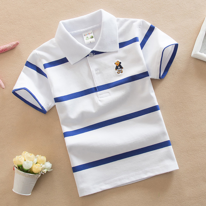 夏の男の子ポロシャツ半袖 Tシャツ子供のための少年ボトム無地 - Summer Clothing Baby Boy のレビューと価格