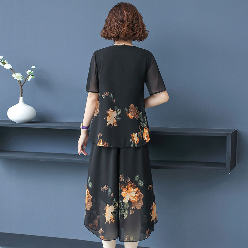エレガントなファッション花柄レースショートセット夏 2025 - Summer Clothing For 60 Year Old Woman のレビューと価格