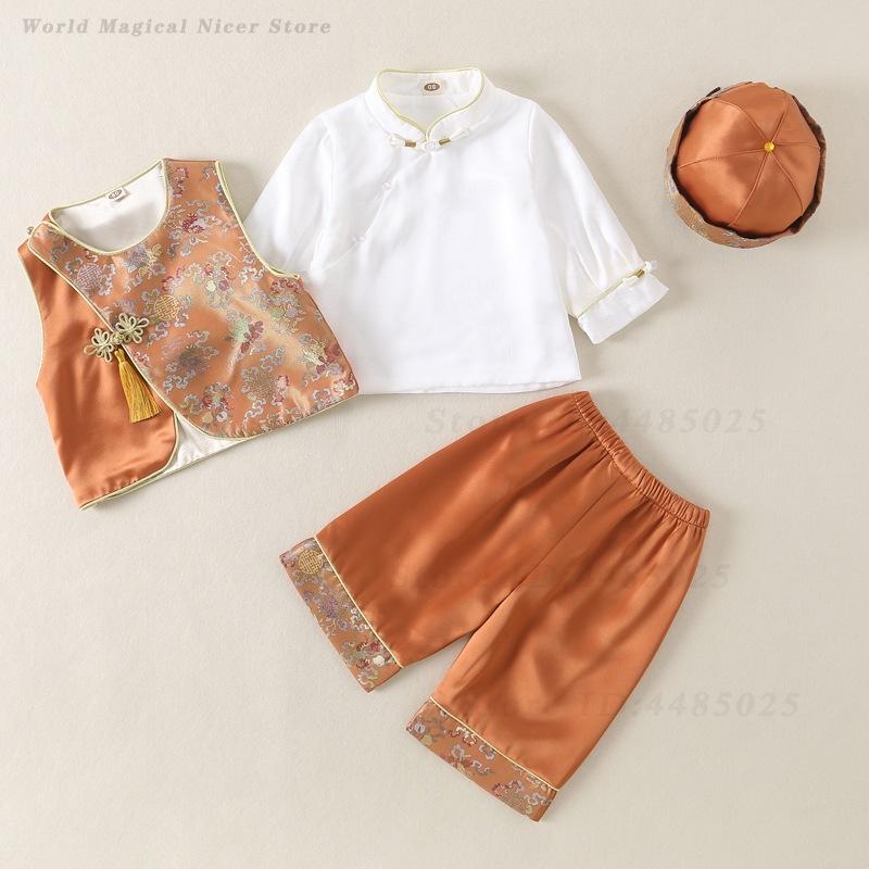 春夏ベビー唐服子供男の子女の子百日一歳衣装中国風東洋漢服写真 - Summer Clothing Baby Boy のレビューと価格