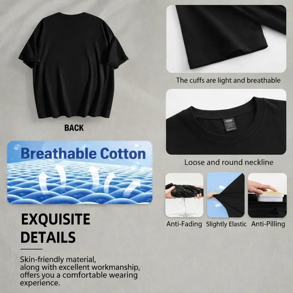 メンズコットンラウンドネック半袖グラフィックTシャツ - カ - Summer Loving Clothing のレビューと価格
