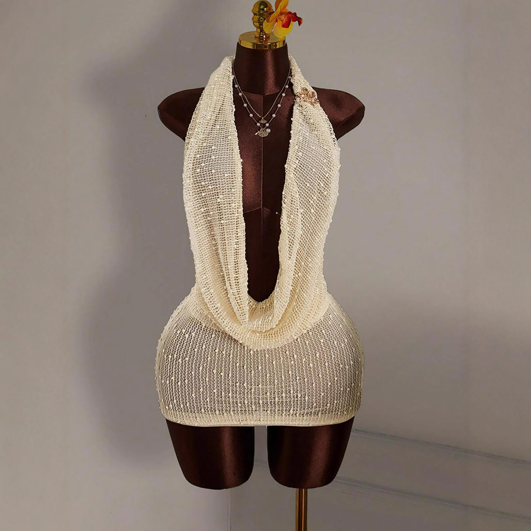 ニットボディコンミニドレス レディース セクシー ホルターネ - Summer Clothing Drawing のレビューと価格