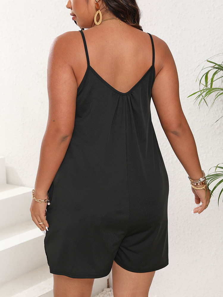GIBSIE プラスサイズの女性のセクシーなディープ V ネ - Romper Playsuit Women のレビューと価格