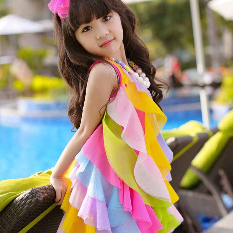 女の子のための夏のドレス,韓国スタイル,子供服,ガーゼのプリ - Summer Gauze Clothing のレビューと価格