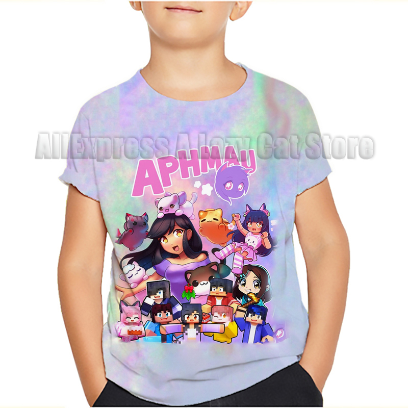 Aphmau-子供用Tシャツ,漫画のTシャツ,男の子と女の子 - Summer Clothing Baby Boy のレビューと価格