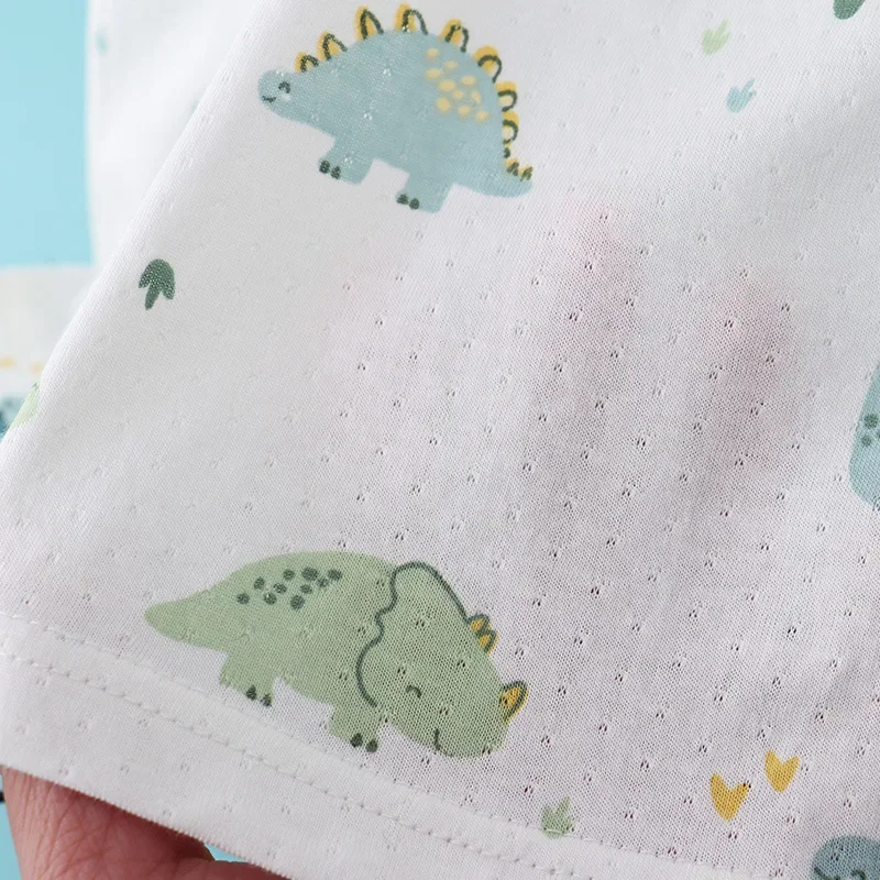 子供竹綿ベストスーツ夏薄いノースリーブ服かわいい漫画プリント - Summer Clothing Baby Boy のレビューと価格