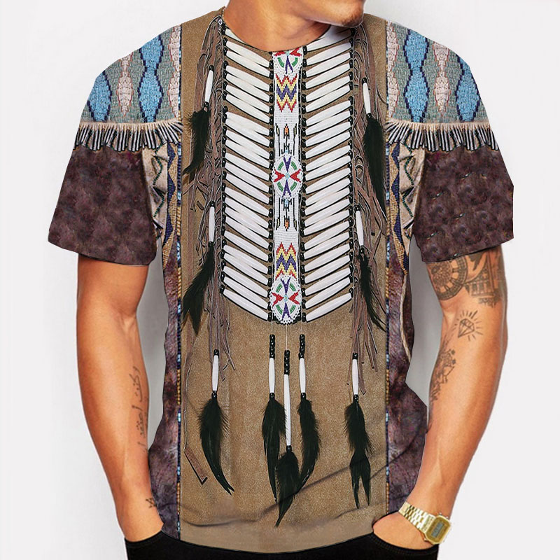 インド Tシャツエスニックスタイル 3D プリントストリート - Indian Summer Vintage Clothing のレビューと価格