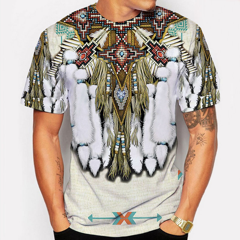 インド Tシャツエスニックスタイル 3D プリントストリート - Indian Summer Vintage Clothing のレビューと価格