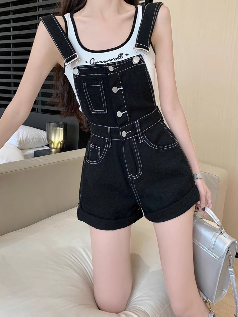 ロンパース女性固体サスペンダーデニム休暇甘い女の子かわいい韓 - Summer Loving Clothing のレビューと価格