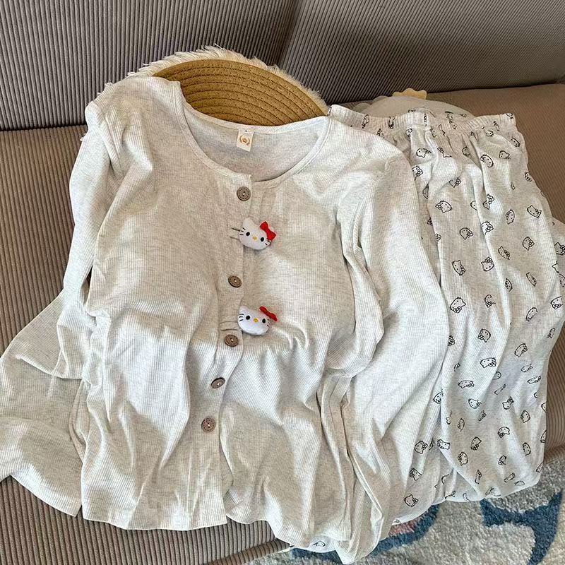 ハローキティパジャマ 胸パッド付き かわいい漫画柄 レディー - Summer Clothes のレビューと価格