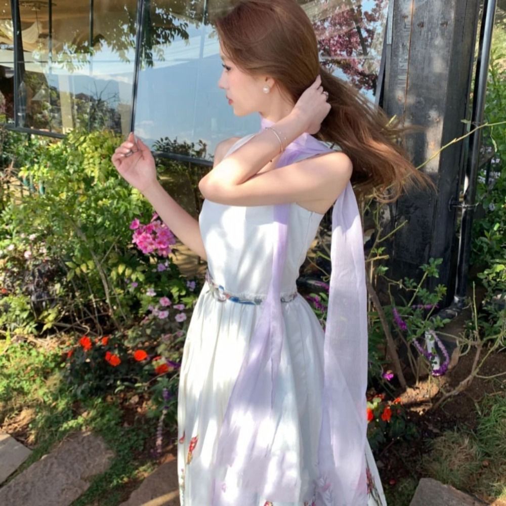 春夏薄いロングシルクスカーフ調節可能なソフトラップシフォンシ - Summer Clothing Wraps のレビューと価格