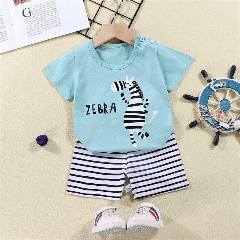 綿 Tシャツ + ショーツ 2 ピーストラックスーツセット子 - Summer Clothing Baby Boy のレビューと価格