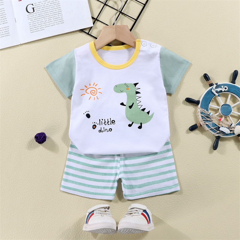 綿 Tシャツ + ショーツ 2 ピーストラックスーツセット子 - Summer Clothing Baby Boy のレビューと価格
