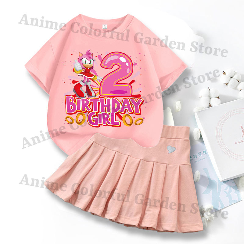 2 個ソニックスラブドレス Tシャツスーツ女の子のための漫画 - Summer Loving Clothing のレビューと価格
