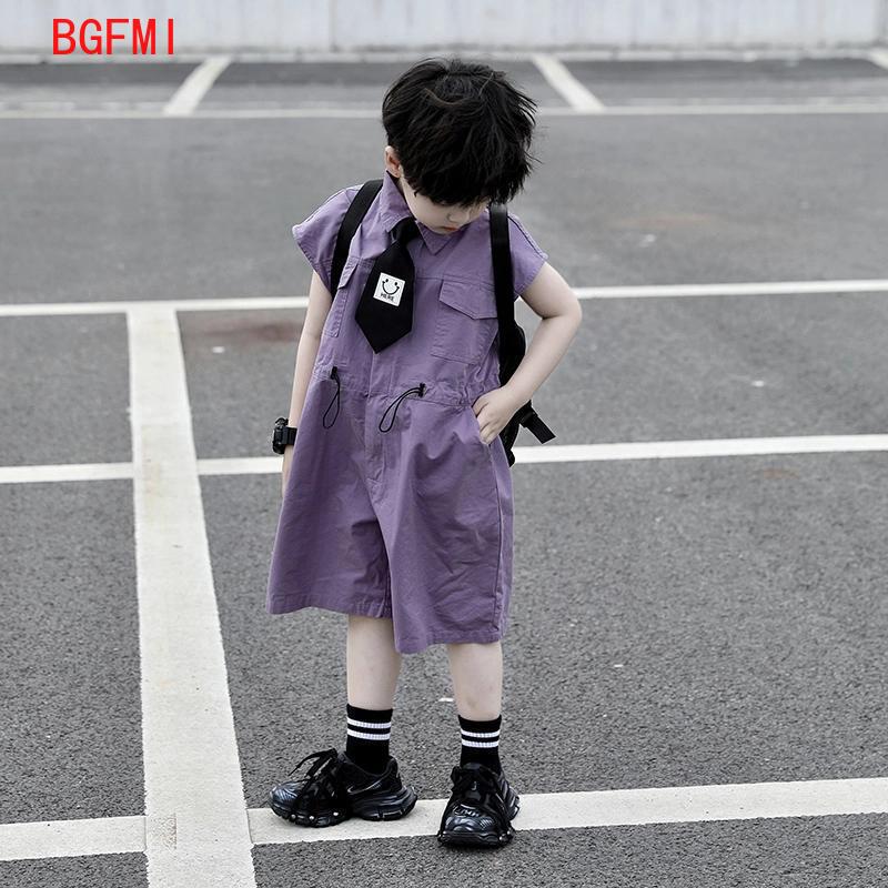 キッズサマーショーツオーバーオールカプリボーイズパープルパン - Summer Clothing Baby Boy のレビューと価格