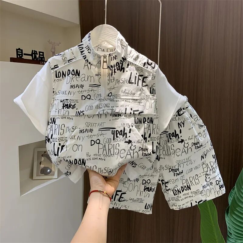 子供用半袖Tシャツとショーツのセット,韓国版の夏服,赤ちゃん - Summer Clothing Drawing のレビューと価格