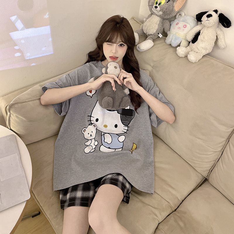 パジャマガール ハローキティ 夏用半袖サンリオショーツ 薄手 - Summer Clothes のレビューと価格