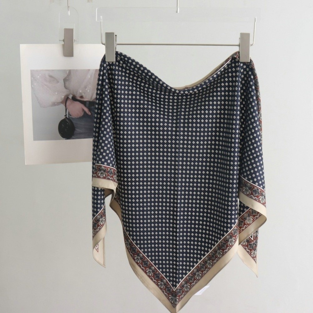 新しいサテン女性のスカーフ絞り染めレトロスカーフベルト衣類ア - Summer Clothing Wraps のレビューと価格