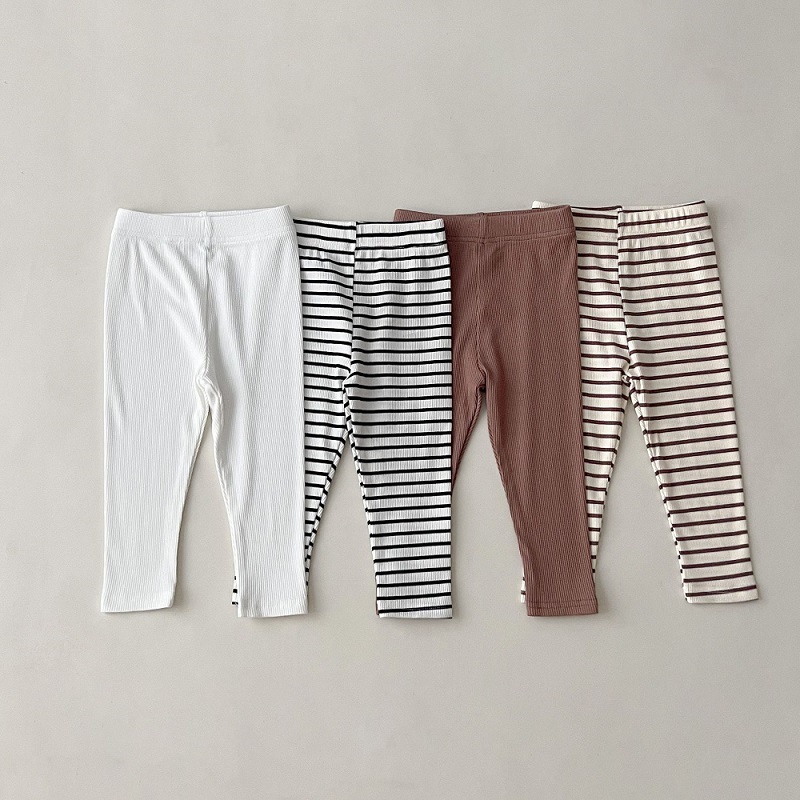 ベビー服 0-6 歳の子供用パンツストライプ綿女の子無地レギ - Summer Clothing Baby Boy のレビューと価格