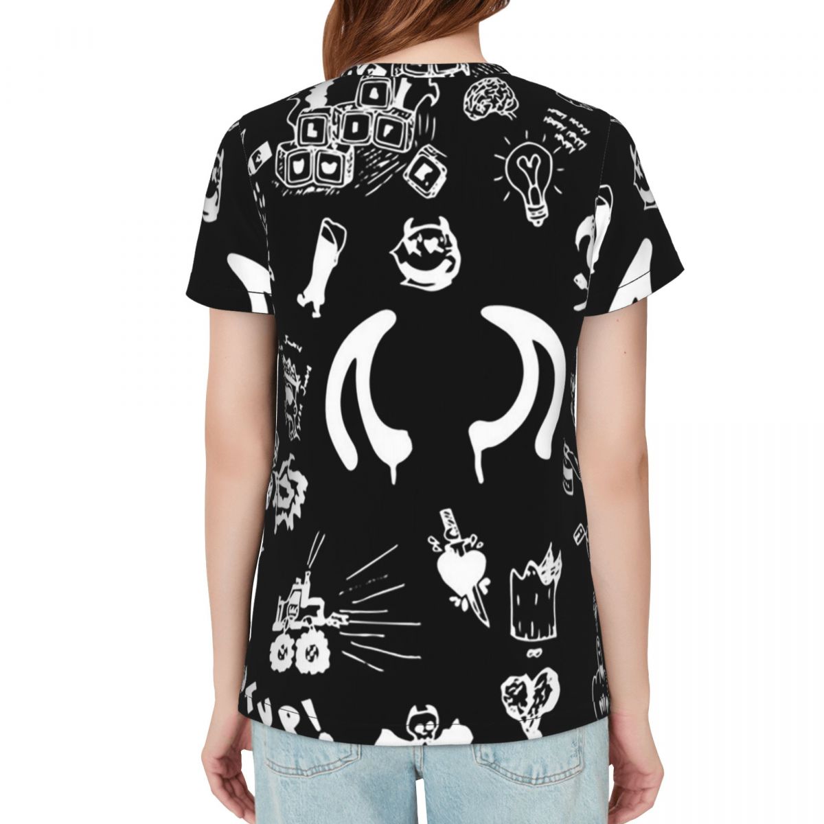 Yungblud 描画タトゥーシート Tシャツ女性半袖 Tシ - Summer Clothing Drawing のレビューと価格