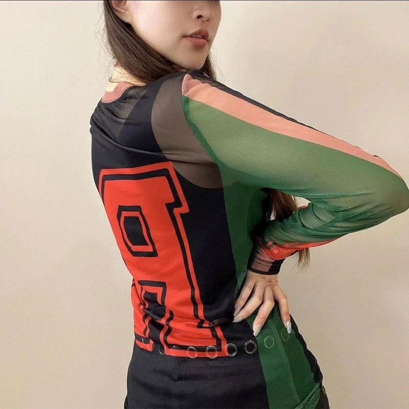 女性のためのセクシーな長袖Tシャツ,カジュアルな文字がプリン - Summer Gauze Clothing のレビューと価格