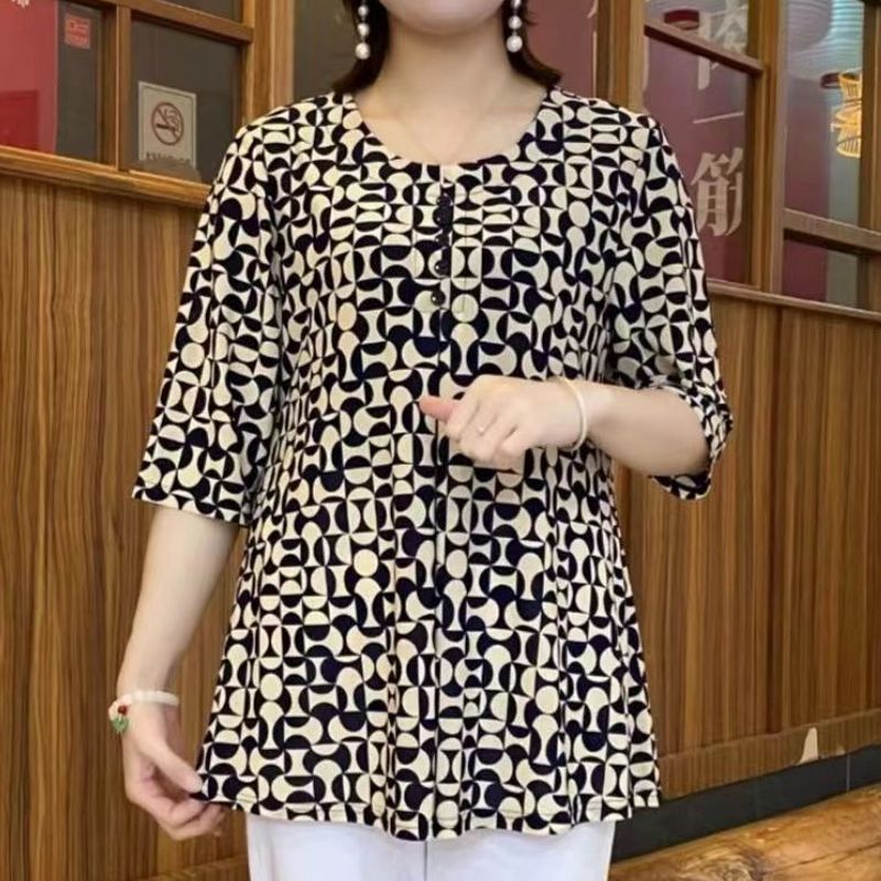 女性のためのヴィンテージプリントTシャツ,カジュアルなハーフ - Summer Clothing For 60 Year Old Woman のレビューと価格