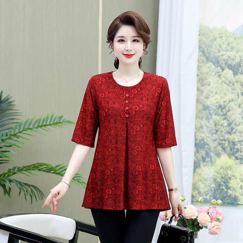 女性のためのヴィンテージプリントTシャツ,カジュアルなハーフ - Summer Clothing For 60 Year Old Woman のレビューと価格