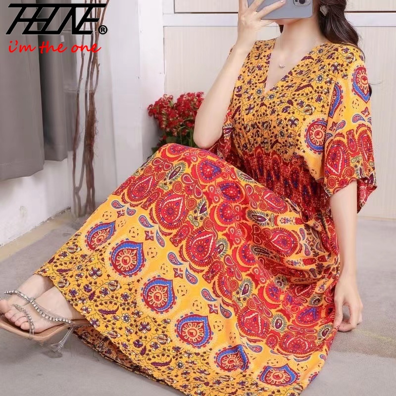 女性のためのボヘミアンスタイルのロングドレス,ボヘミアンスタ - Indian Summer Vintage Clothing のレビューと価格