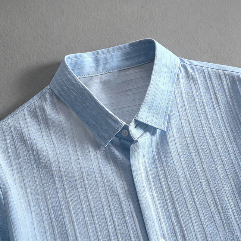 2026年新作 メンズ 縦型シワ加工ラペル半袖シャツ＆ショー - Summer Clothing Guys のレビューと価格