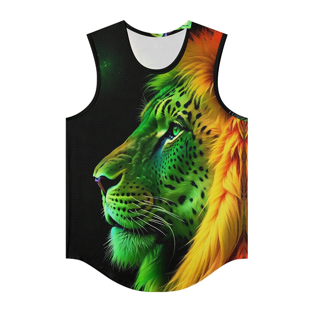 男性ベストトレンディなオーラライオン動物プリント通気性ビーチ - Summer Clothing Essentials Men のレビューと価格