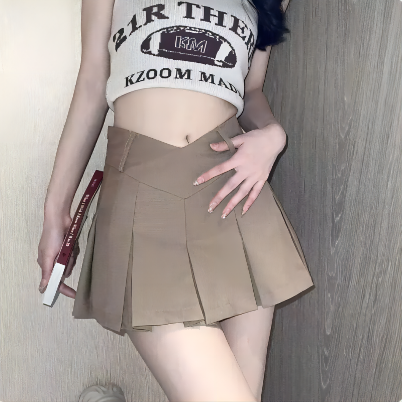 夏の新しい女性用スリムソリッドカラープリーツショートスカート - Summer Clothing For 60 Year Old Woman のレビューと価格