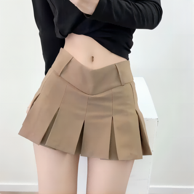 夏の新しい女性用スリムソリッドカラープリーツショートスカート - Summer Clothing For 60 Year Old Woman のレビューと価格