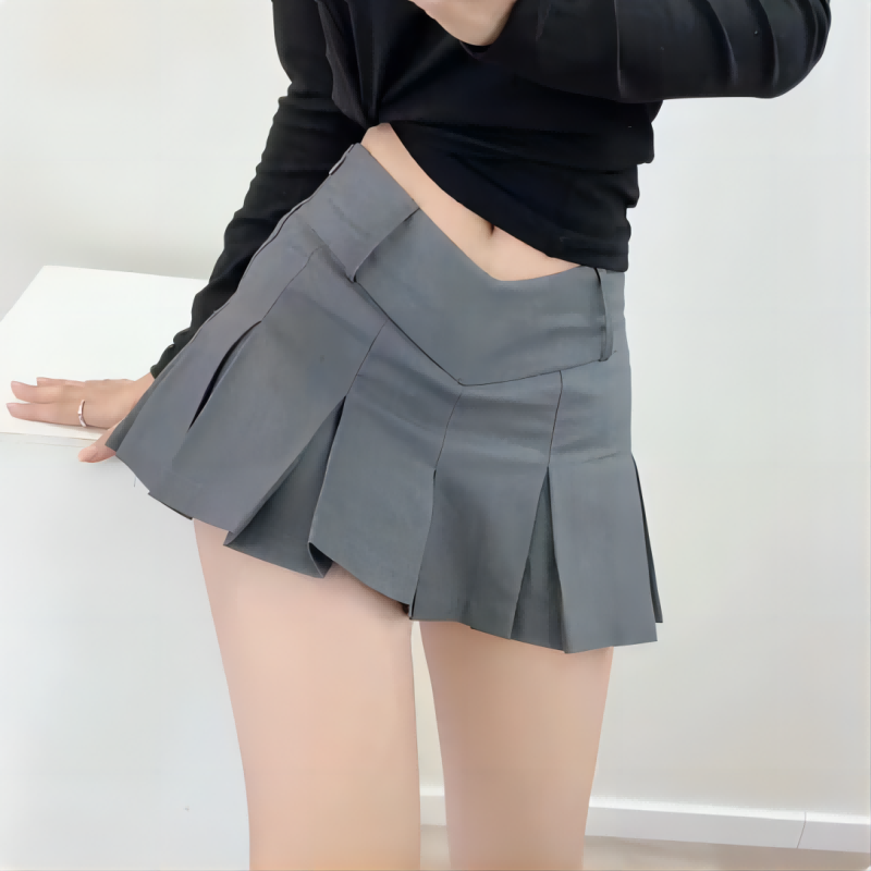 夏の新しい女性用スリムソリッドカラープリーツショートスカート - Summer Clothing For 60 Year Old Woman のレビューと価格